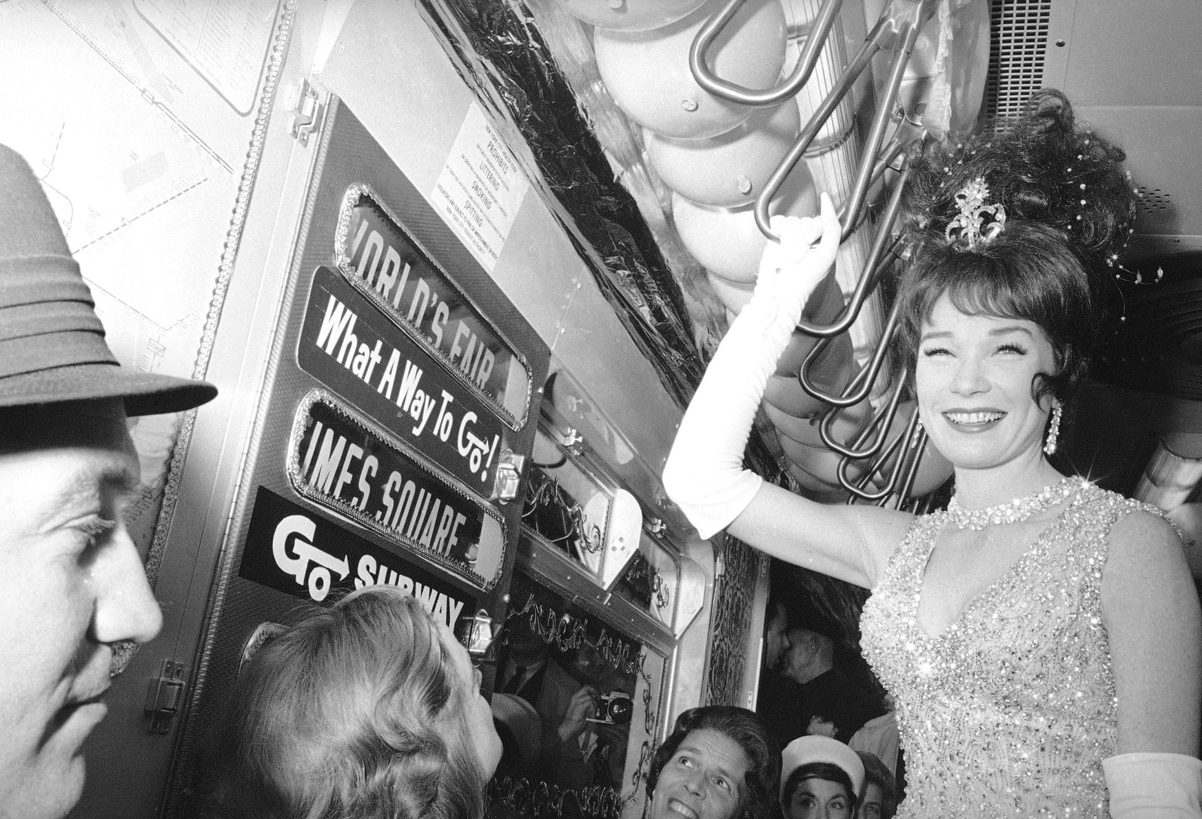 Shirley MacLaine on the subway 1964